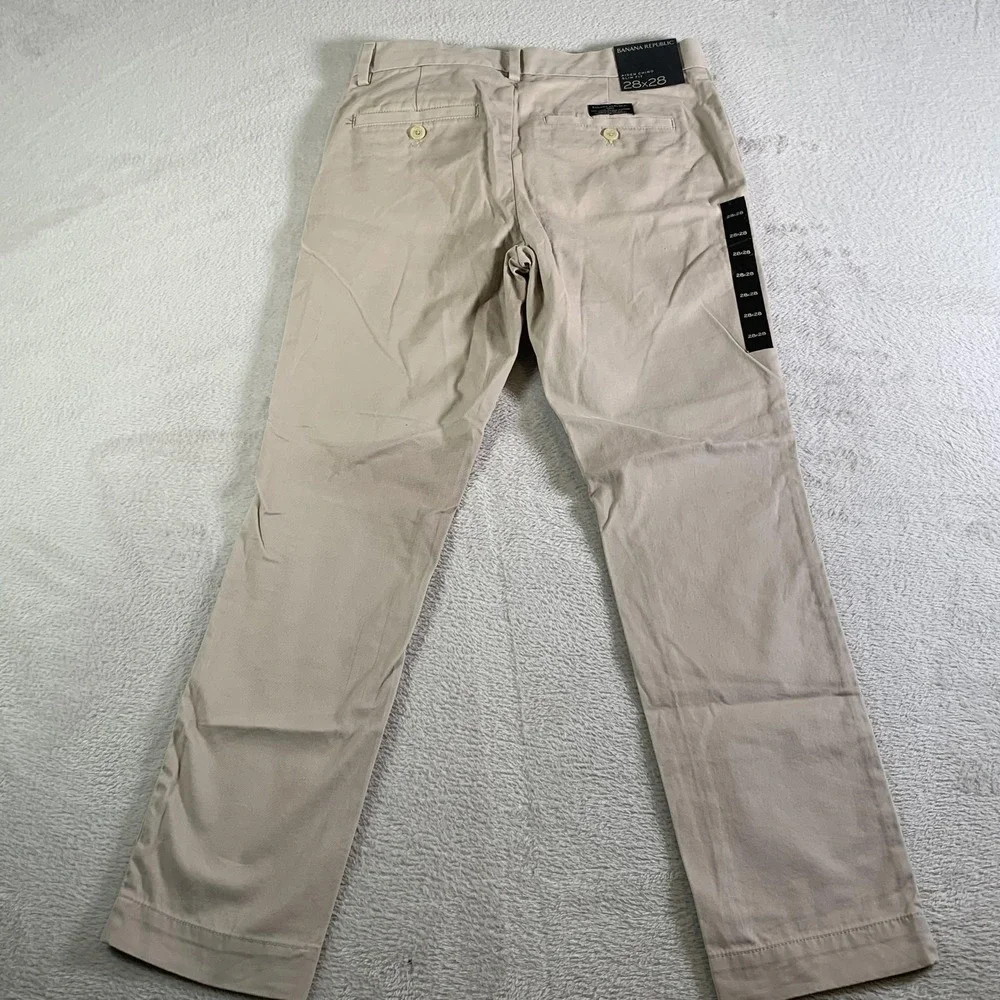 Banana Republic Pants Men 30x28(Tag 28x28) Beige Aiden Chino Slim Fit Cotton NEW